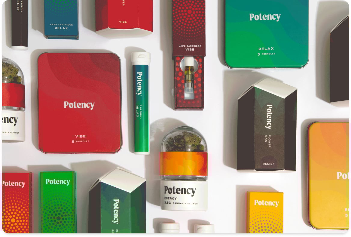 Assorted cannabis products for comparison at Huff and Puff Dispensary Vadnais Heights